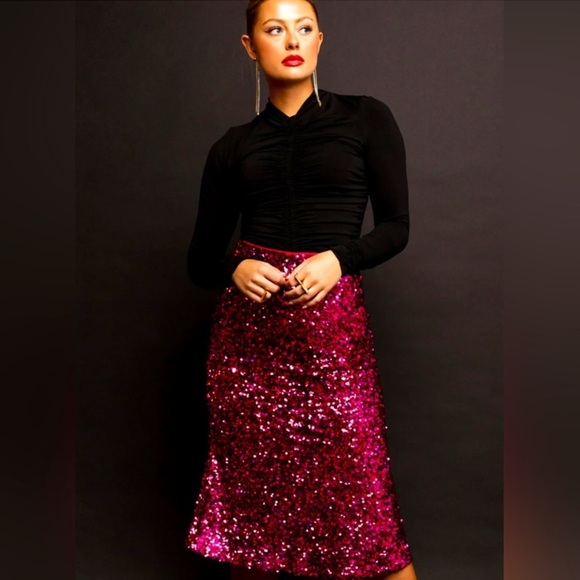 “RACHEL PARCELL” Sequin Midi Skirt
